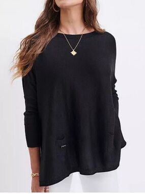 Mersea Catalina Travel Sweater Poncho Navy Blue One Size